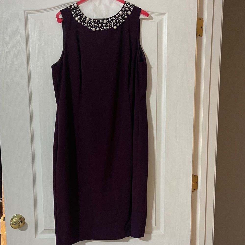 Calvin Klein Deep Purple Embellished Mini Dress